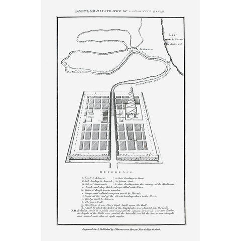 Middle East Babylon Herodotus Susiana Black Modern Wood Framed Art Print by Vincent