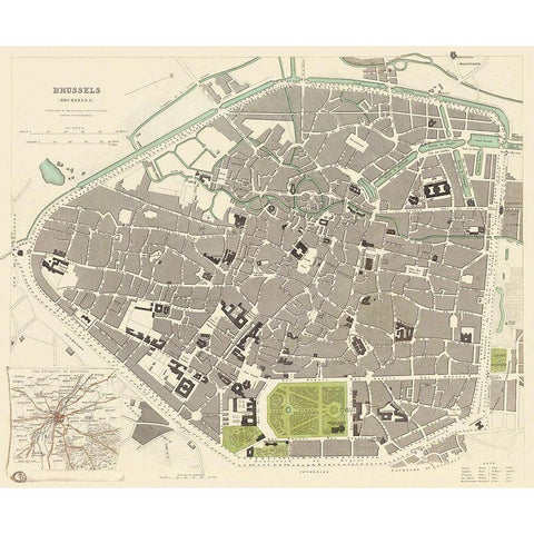 Brussels Belgium Benelux - Chapman 1834 White Modern Wood Framed Art Print by Chapman