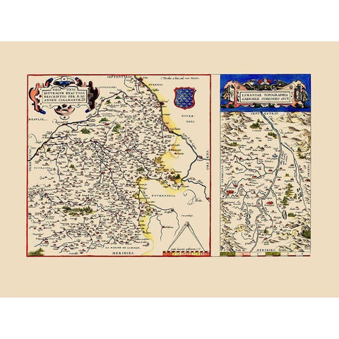 Berry Limagneantique Regions France - Ortelius Gold Ornate Wood Framed Art Print with Double Matting by Ortelius