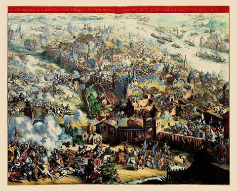 Eastern Europe Belgrade Siege Serbia Black Ornate Wood Framed Art Print with Double Matting by De Hooghe