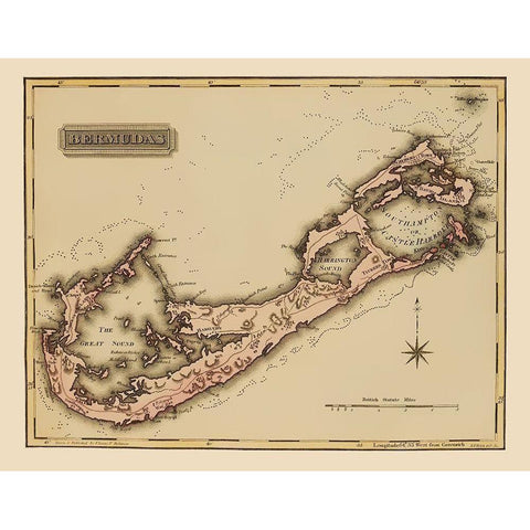 Bermuda - Lucas 1823 White Modern Wood Framed Art Print by Lucas