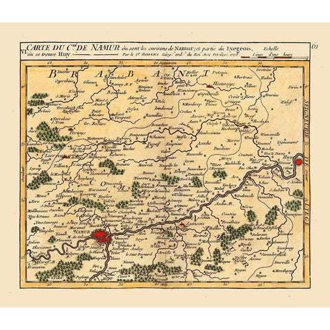 Namur Environs Belgium - Robert 1748  Black Modern Wood Framed Art Print by Robert