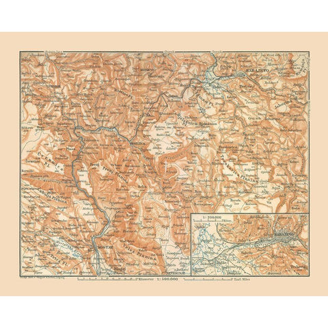 Prenj Planina Bosnia Herzegovina Europe White Modern Wood Framed Art Print by Baedeker