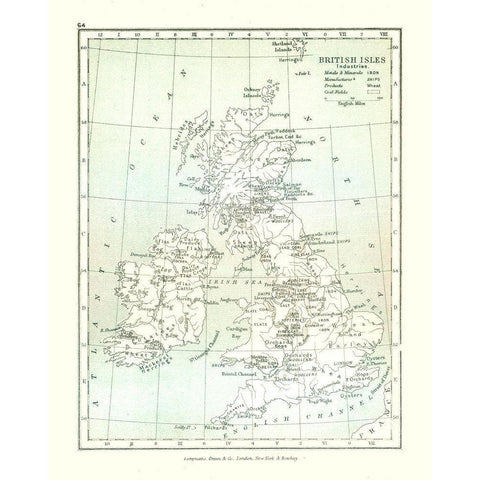 Industries of British Isles - Gardiner 1902 Black Modern Wood Framed Art Print by Gardiner