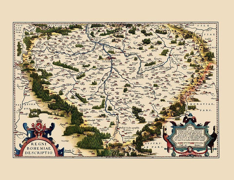 Bohemia Czech Republic Eastern Europe White Modern Wood Framed Art Print with Double Matting by Ortelius