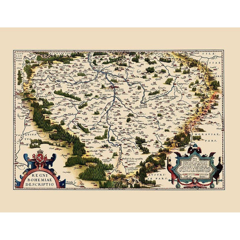 Bohemia Czech Republic Eastern Europe Gold Ornate Wood Framed Art Print with Double Matting by Ortelius