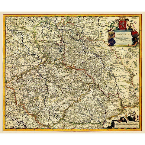 Bohemia Czech Republic Eastern Europe Black Modern Wood Framed Art Print by Kauffer