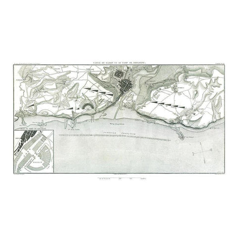 Boulogne-sur-Mer, Basin and Camp France Black Modern Wood Framed Art Print with Double Matting by Unknown