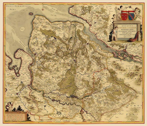 Bremen Verden Duchies Germany - De Wit 1688 White Modern Wood Framed Art Print with Double Matting by De Wit