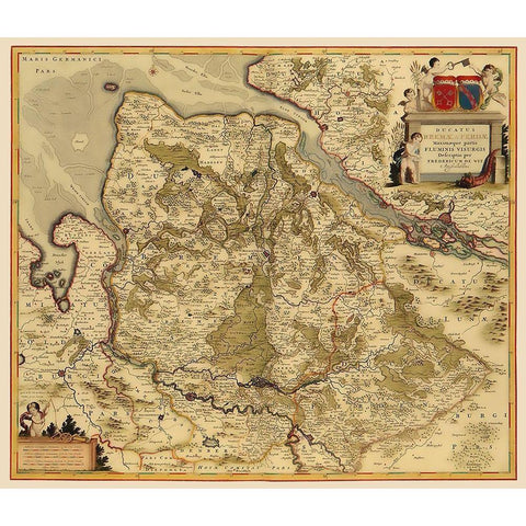 Bremen Verden Duchies Germany - De Wit 1688 White Modern Wood Framed Art Print by De Wit