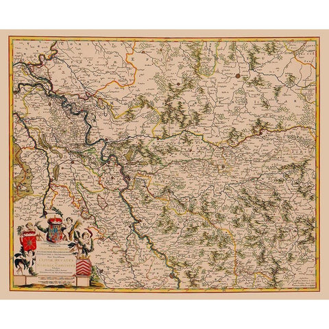 Brandenburg Germany - De Wit 1688 Black Modern Wood Framed Art Print by De Wit