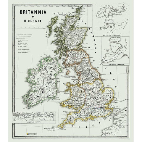 Britannia Hibernia United Kingdom - Spruner 1865 Black Modern Wood Framed Art Print by Spruner