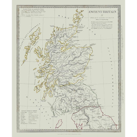 Ancient Britain Terrain United Kingdom Black Modern Wood Framed Art Print with Double Matting by Baldwin