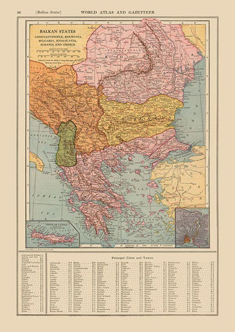 Europe Balkan States - Reynold 1921 White Modern Wood Framed Art Print with Double Matting by Reynold