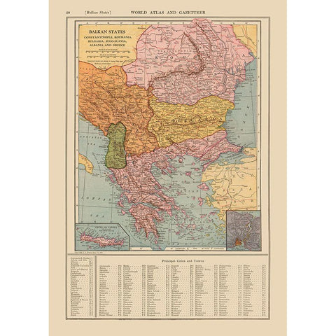 Europe Balkan States - Reynold 1921 Black Modern Wood Framed Art Print by Reynold