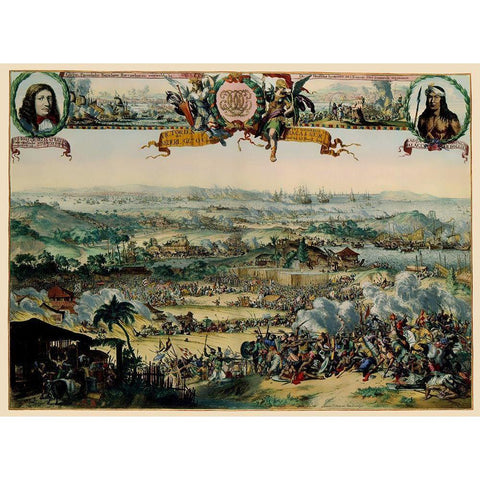 Asia Buginese Samboupo Indonesia Battle White Modern Wood Framed Art Print by De Hooghe