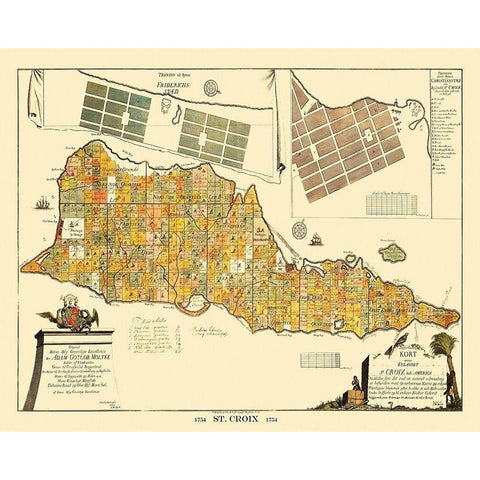 Saint Croix Island Landowner United States Gold Ornate Wood Framed Art Print with Double Matting by Beck