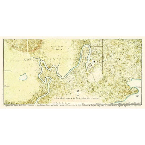 River of Prairies Black River Quebec Canada - 1735 White Modern Wood Framed Art Print by Unknown