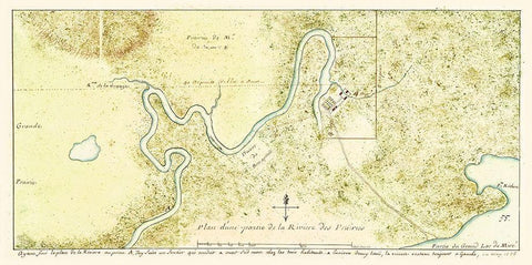 River of Prairies Black River Quebec Canada - 1735 Black Ornate Wood Framed Art Print with Double Matting by Unknown