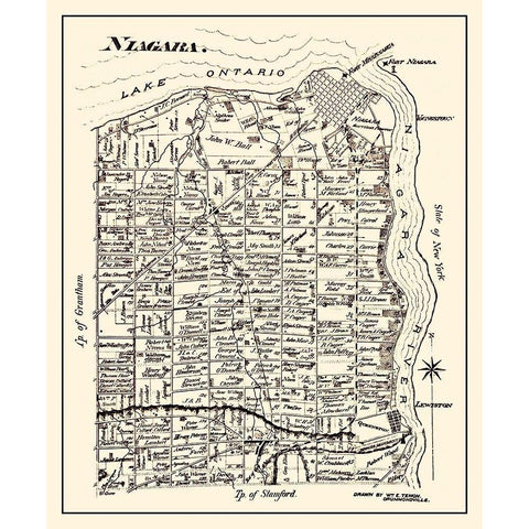 Niagara on Lake Ontario Landowner Canada Black Modern Wood Framed Art Print with Double Matting by Tench