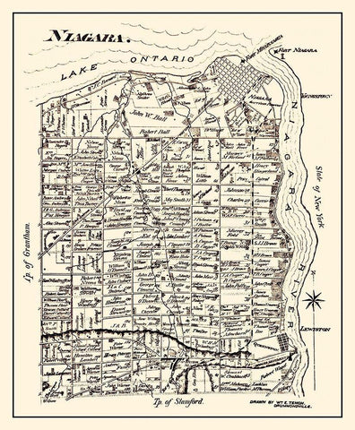 Niagara on Lake Ontario Landowner Canada Black Ornate Wood Framed Art Print with Double Matting by Tench