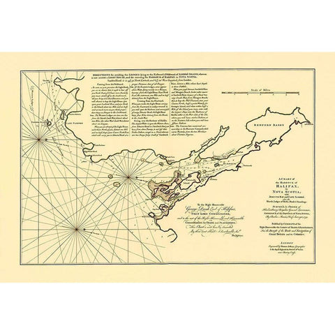 Halifax Harbor Nova Scotia Canada - Jeffreys 1759 Black Modern Wood Framed Art Print by Jeffreys