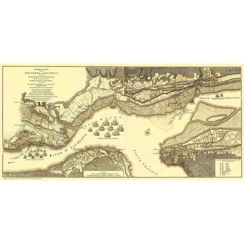 Quebec Canada During the Battle of Quebec Black Modern Wood Framed Art Print with Double Matting by JEFFREYS