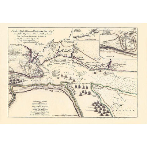 The Siege of Quebec - Jeffreys 1759 White Modern Wood Framed Art Print by JEFFREYS