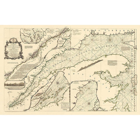 St Laurence River Fort Frontenac Isle Anticost Gold Ornate Wood Framed Art Print with Double Matting by Jeffreys