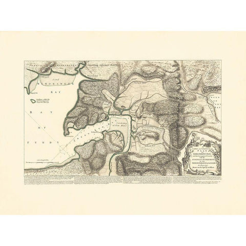 Shegnekto Bay French Forts and Settlements Gold Ornate Wood Framed Art Print with Double Matting by JEFFREYS