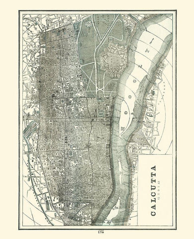 Asia Calcutta India - Rathbun 1893 White Modern Wood Framed Art Print with Double Matting by Rathbun