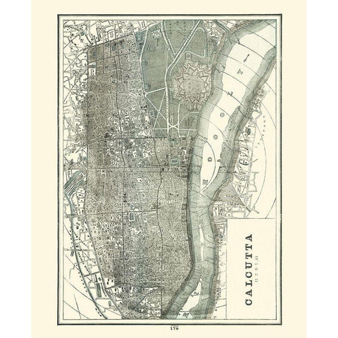 Asia Calcutta India - Rathbun 1893 White Modern Wood Framed Art Print by Rathbun