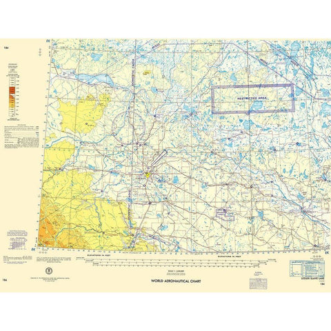 Lesser Slave Lake Aeronautical Sheet - USAF 1963 Black Modern Wood Framed Art Print with Double Matting by USAF
