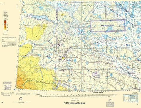 Lesser Slave Lake Aeronautical Sheet - USAF 1963 White Modern Wood Framed Art Print with Double Matting by USAF