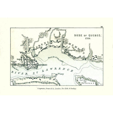 Siege of Quebec in 1759 Canada - Gardiner 1902 Black Modern Wood Framed Art Print by Gardiner