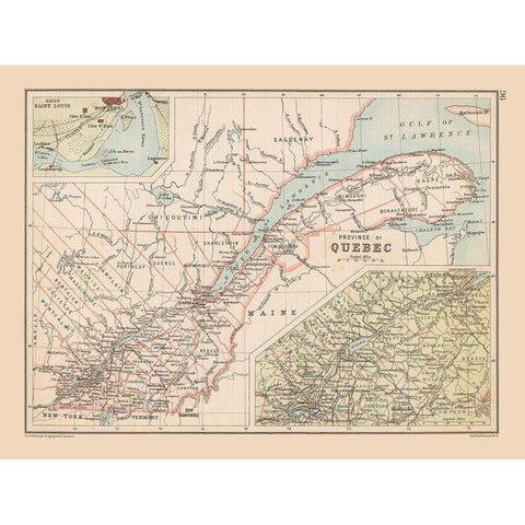 Quebec Canada - Bartholomew 1892 White Modern Wood Framed Art Print by Bartholomew