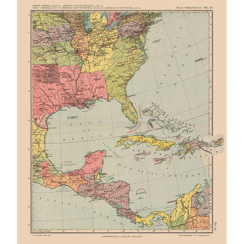 North America United States - Streit 1913 Black Modern Wood Framed Art Print by Streit