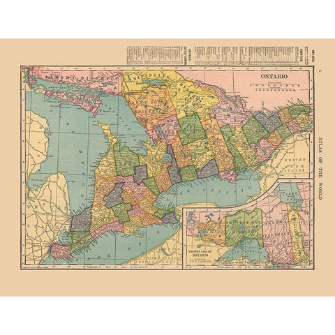 Ontario Canada - Hammond 1910 Black Modern Wood Framed Art Print with Double Matting by Hammond