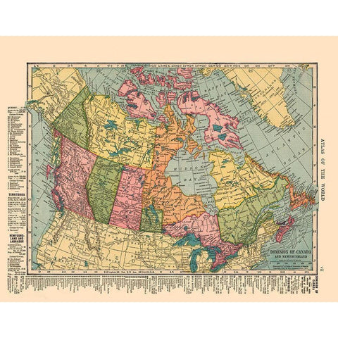 Newfoundland Canada - Hammond 1910 Gold Ornate Wood Framed Art Print with Double Matting by Hammond