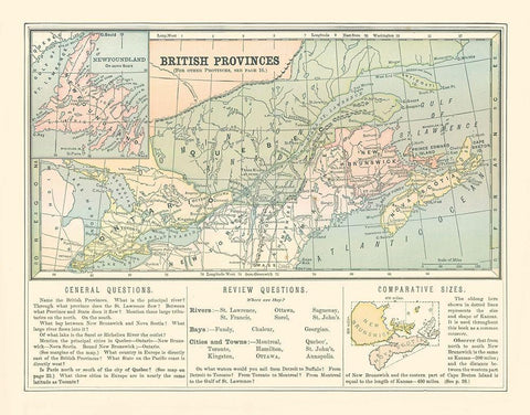 British Provinces Canada - Monteith 1882 White Modern Wood Framed Art Print with Double Matting by Monteith