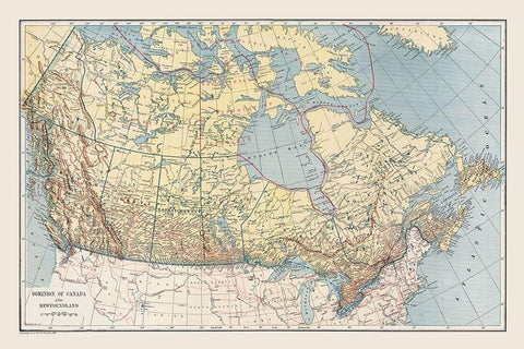 Newfoundland Canada - Reynold 1921 White Modern Wood Framed Art Print with Double Matting by Reynold