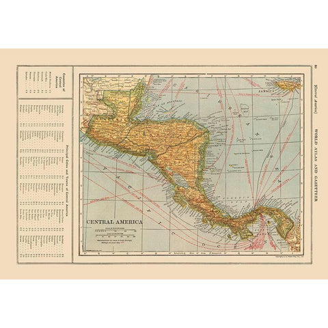 Guatemala Honduras Nicaragua Costa Rica Panama White Modern Wood Framed Art Print by Reynold
