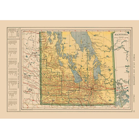 Manitoba Canada - Reynold 1921 Black Modern Wood Framed Art Print by Reynold