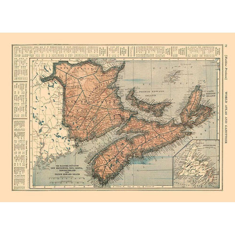 Maritime Provinces Canada - Reynold 1921 White Modern Wood Framed Art Print by Reynold