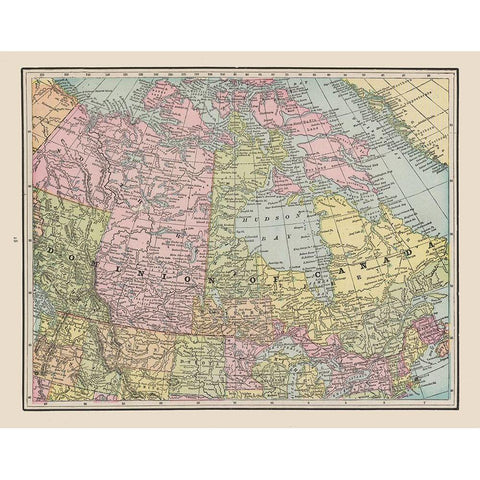 Canada - Cram 1892 White Modern Wood Framed Art Print by Cram