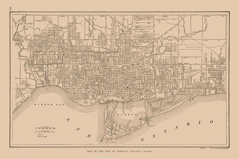 Toronto Canada - Reynold 1921 Black Ornate Wood Framed Art Print with Double Matting by Reynold