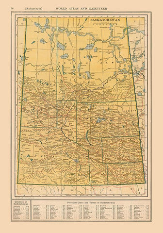 Saskatchewan Canada - Reynold 1921 Black Ornate Wood Framed Art Print with Double Matting by Reynold