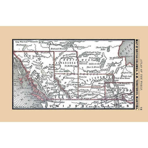 West Central Canada - Alden 1886 Black Modern Wood Framed Art Print by Alden