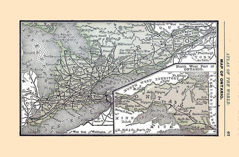 Ontario Canada - Alden 1886 White Modern Wood Framed Art Print with Double Matting by Alden