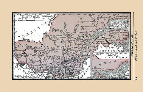 Quebec Canada - Alden 1886 Black Ornate Wood Framed Art Print with Double Matting by Alden